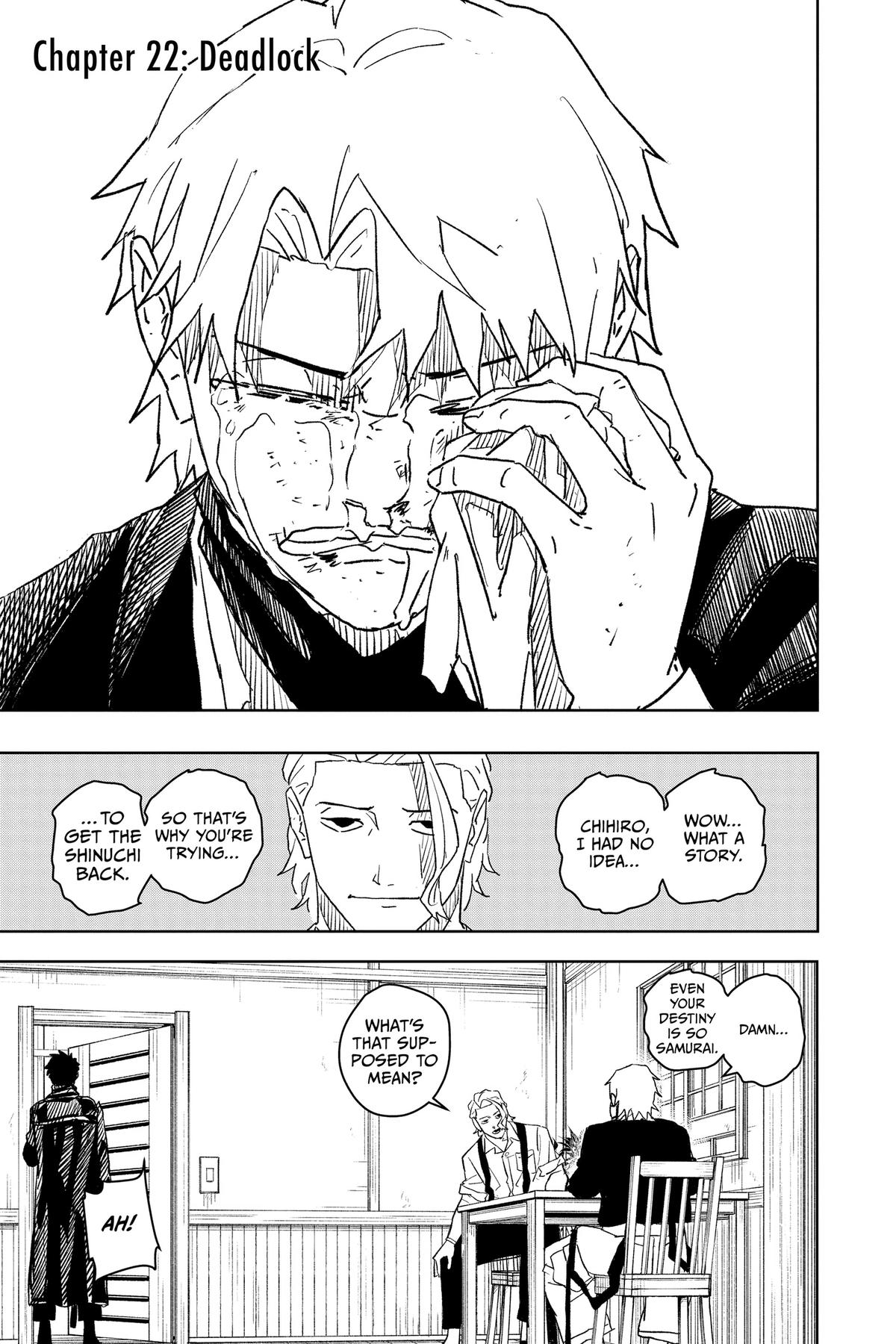 Kagurabachi Manga Chapter 22 page 1 - Deadlock