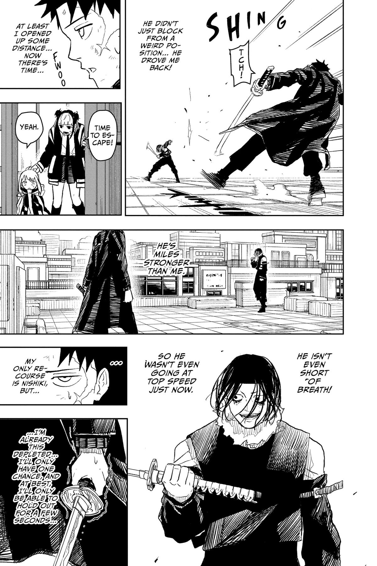 Kagurabachi Manga Chapter 9 page 16 - Enten vs. Cloud Gouger